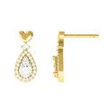 Heart And Teardrop Crystal Drop Earrings Polished Statement Fashion Jewelry view 5