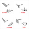 Geometric Steel Tone Post Earring Findings in Four Shapes view 2