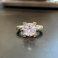 Silver Tone Round Crystal Twisted Band Ring Statement Jewelry view 2