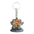 Three Candle Angels Stars Printed Wood Keychain Split Ring view 5