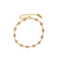 Pink Enamel Fish Charm Gold Link Bracelet Metal Alloy view 5