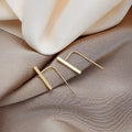 Minimalist Metal Bar Ear Climber Hooks Gold Silver Tones view 1