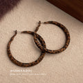 Leopard Flock Hoop Earrings Round Square Two Size Styles view 7