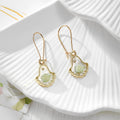 Gold Tone Shell-Shaped Pressed Flower Drop Earrings in Seven Designs view 8