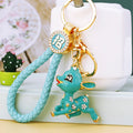 Jeweled Running Flower Fawn Keychains in Three Colors and Loop Styles view 6