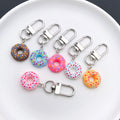 Six-Piece Colorful Donut Mini Clip Keychain Assortment view 2