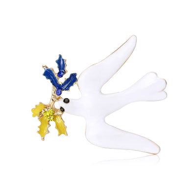 Flying Dove brooch shown in the available finishes