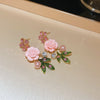 Pink Rose Earrings