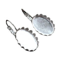 Stainless Steel Oval Bezel Leverback Earrings in Two Sizes view 5