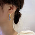 Chunky U Shaped Hoop Earrings in Six Colors Fashion Jewelry Accessories view 2
