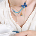 Blue Accent Necklaces Pearl Drop Or Bird Pendant Styles view 4