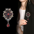 Flower Crystal Two Designs Metal Brooch Pin 7.7 x 4.5 cm view 4