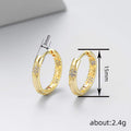 Clear Stone Cluster Hoop Earrings In Polished Gold Tone view 4