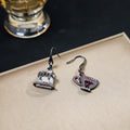 Gunmetal Asymmetric Teacup Cake Crystal Drop Earrings view 4