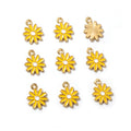 Colorful Enamel Daisy Charms with Gold Tone Metal Edges view 10