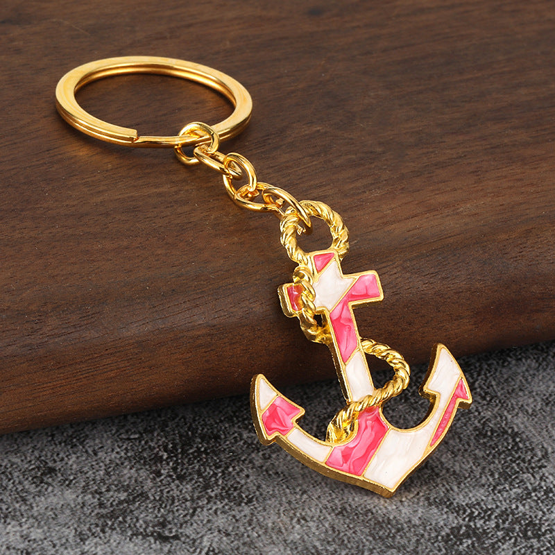 Creative Ship Anchor Metal Keychain for Car Keys and Nautical Gifts