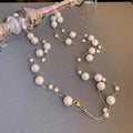 White And Gray Beaded Long Necklaces With Mixed Round Stations view 4