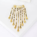 Rhinestone Fringe Chain Brooch Teardrop Crystal Pin view 3