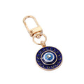 Gold Tone Enamel Lash and Crystal Evil Eye Clip Keychains view 5