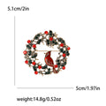 Jeweled Bird Wreath Brooch in Gold and Silver Tones view 5
