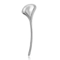 Long Polished Ginkgo Leaf Stick Pin in Two Metal Finishes view 5
