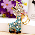 Crystal Giraffe Keychains in Plain and Braided Fortune Loop Options view 1