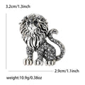 Seated Crystal Lion Animal Brooch in Gold or Silver Tone view 7