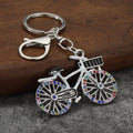Rhinestone Bicycle Keychain With Split Ring And Lobster Clasp view 3