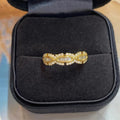 Gold Tone Delicate Bow Ring With Clear Crystal Details view 3