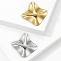 Folded Four Point Brooch in Polished Metal for Jackets and Scarves view 2