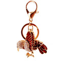 Red Bird Keychain With Clear Rhinestones And Gold-Tone Metal view 5