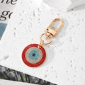 Gold and Silver Tone Rhinestone Round Evil Eye Clip Keychains view 4