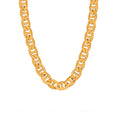 Gold Steel Thick Mariner Link Chain Choker Necklace view 5