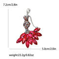 Crystal Skirt Mermaid Brooch in Four Jewel Colorways view 9