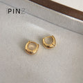 Polished Oval Huggie Hoop Earrings In Gold Silver And Three Sizes view 6