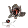 Crystal Tulip Brooch With Faceted Crystals And Polished Metal Details view 5