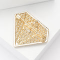 Rhinestone Diamond Shape Brooch Decorative Metal Pin For Jackets And Lapels view 3