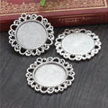 Open Scroll Round Pendant Bezel Blank for Cabochon Craft view 4