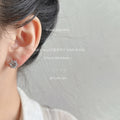 Clear Stone Snowflake Cluster Stud Earrings In Silver And Gold Tone view 2