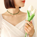 Gold Oval Zircon Tennis Bracelet and Choker Necklace Styles view 11