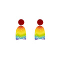 Acrylic Rainbow Arch Dangle Earrings Multicolor Studs view 5