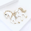 Running Horse Brooch With Crystal Saddle in Three Enamel Colors view 3