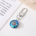 Gold and Silver Tone Blue Crystal Evil Eye Clip Keychains view 7