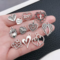 Antique Silver Heart Metal Charms with 26 Listed Options view 4