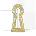Rhinestone Keyhole Brooch with Faceted Stones for Jackets and Scarves view 2