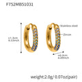 Slim Crystal Hoop Earrings in Seven Gold Tone Color Styles view 12