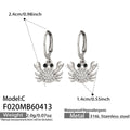 Gold and Silver Tone Pave Crab Charm Hoop Earrings view 7