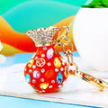 Jeweled Fortune Bag Keychains with Cord Fortune and Loose Loop Options view 6