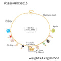 Gold Stainless Steel Paperclip Multi-Charm Resin Mushroom Necklace view 9