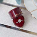 Silver Tone Six Prong Round Solitaire Ring With Stone Set Band view 4